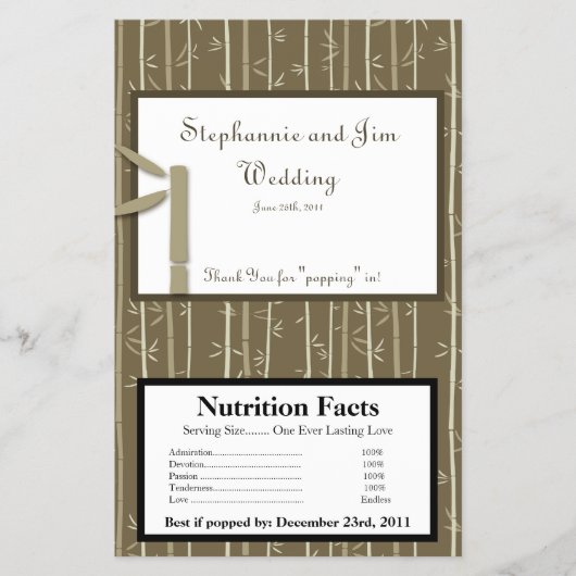 Microwave Popcorn Wrapper Bamboo Bliss Flyer (Vorne)