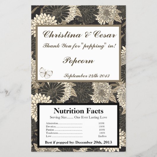 Microwave Popcorn Wrapper Black Cream Daisis/Carn Flyer (Vorne)