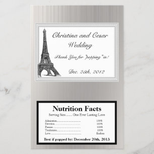 Microwave Popcorn Wrapper Black Eiffel Tower Flyer