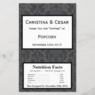 Microwave Popcorn Wrapper Black Gray Formal Gothic Flyer