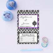 Microwave Popcorn Wrapper Black Lila Damask Flyer (Einzeln)