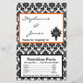 Microwave Popcorn Wrapper Black Orange Damask Flyer (Vorne)