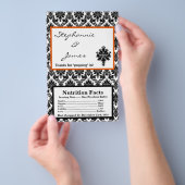 Microwave Popcorn Wrapper Black Orange Damask Flyer (Handgriff)
