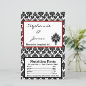 Microwave Popcorn Wrapper Black Red Damask (Stehend Vorderseite)
