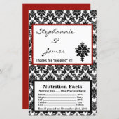 Microwave Popcorn Wrapper Black Red Damask (Vorne/Hinten)