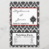 Microwave Popcorn Wrapper Black Red Damask (Vorderseite)