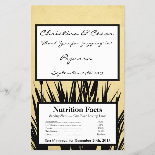 Microwave Popcorn Wrapper Cattail/Dragonfly Silhou Flyer (Vorne)
