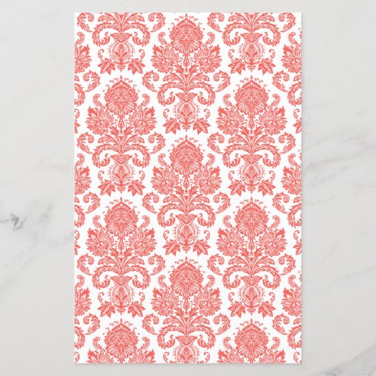 Microwave Popcorn Wrapper Coral White Damask Lace Flyer (Hinten)
