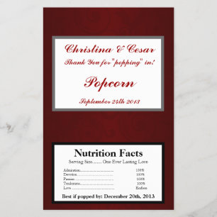 Microwave Popcorn Wrapper Dark Maroon Gray Wirbel Flyer
