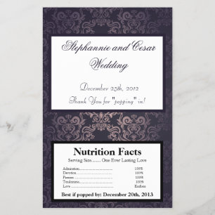 Microwave Popcorn Wrapper Deep Lila Damask Flyer