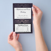 Microwave Popcorn Wrapper Deep Lila Damask Flyer (Handgriff)