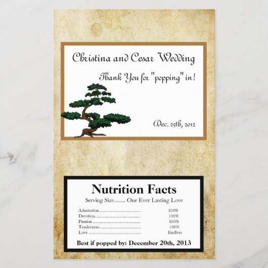 Microwave Popcorn Wrapper Geisha Flyer (Vorne)