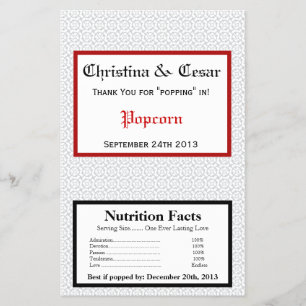 Microwave Popcorn Wrapper Gray Red Formal Print Flyer