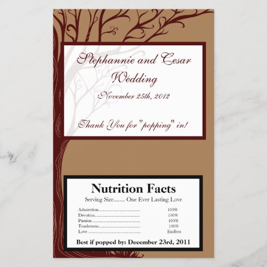 Microwave Popcorn Wrapper Herbstbaum Flyer (Vorne)