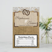Microwave Popcorn Wrapper Horse Shoes auf Burlap L (Stehend Vorderseite)