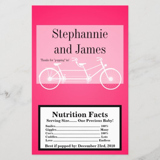 Microwave Popcorn Wrapper Hot Pink Doppelbike Flyer (Vorne)