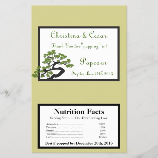 Microwave Popcorn Wrapper Japanese Green Bonsai Tr Flyer (Vorne)