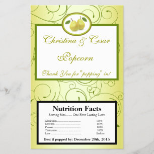 Microwave Popcorn Wrapper Lime Green Peers Wirbel Flyer