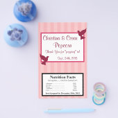 Microwave Popcorn Wrapper Love Birds Pink Stripes Flyer (Einzeln)