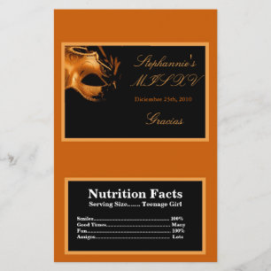 Microwave Popcorn Wrapper Mis XV Orange Flyer