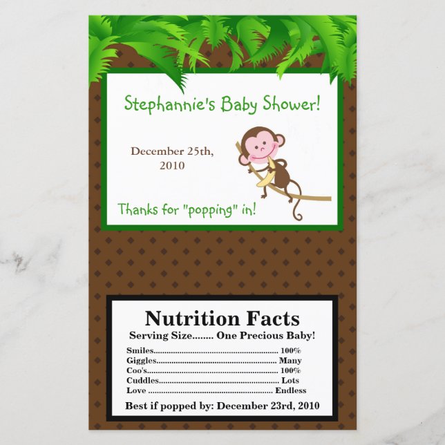 Microwave Popcorn Wrapper MonkeySwing Jungle Safar (Vorderseite)