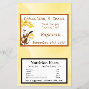 Microwave Popcorn Wrapper Mustard Yellow Poppy Flo Flyer