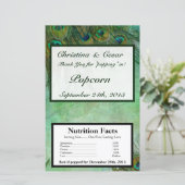 Microwave Popcorn Wrapper Peacock Green Feathers (Stehend Vorderseite)