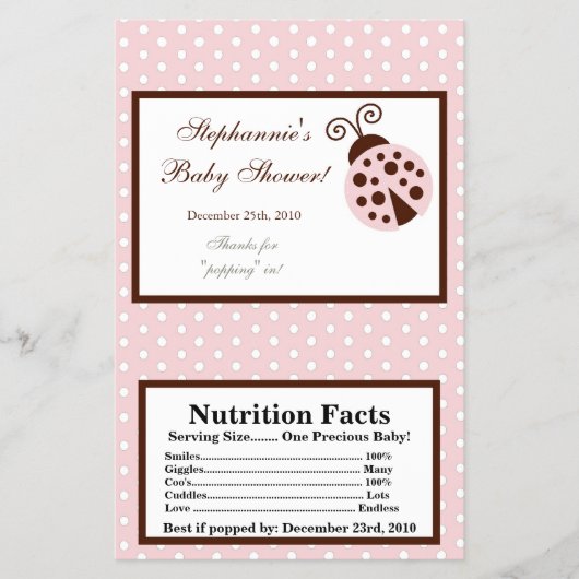 Microwave Popcorn Wrapper Pink Ladybug Flyer (Vorne)
