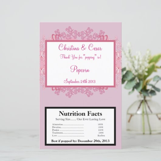 Microwave Popcorn Wrapper Pink/Lila Chinesisches S (Stehend Vorderseite)