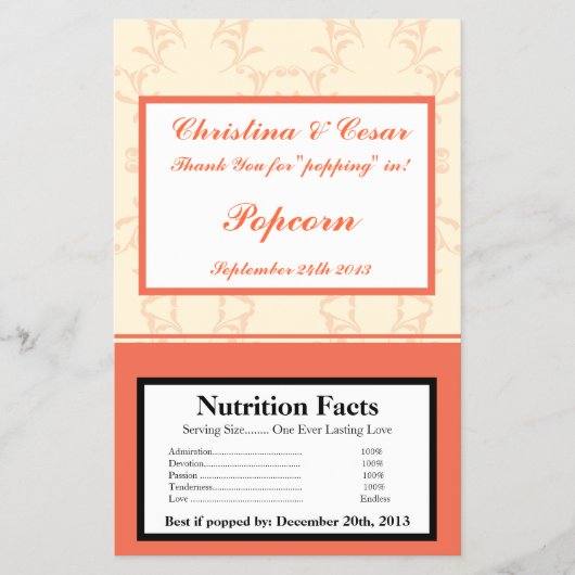 Microwave Popcorn Wrapper Pinkish/Peach Formal Sca Flyer (Vorne)