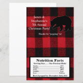 Microwave Popcorn Wrapper Red Kariert Black Bear (Vorne/Hinten)