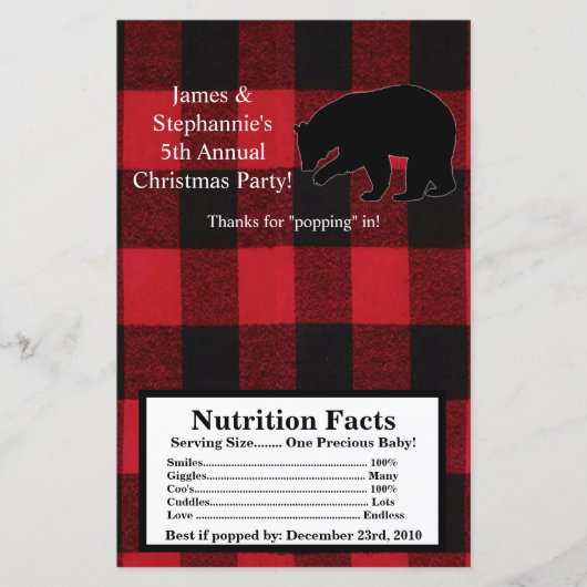 Microwave Popcorn Wrapper Red Kariert Black Bear (Vorderseite)