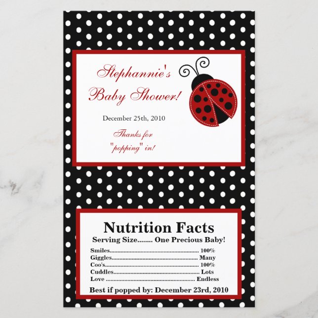 Microwave Popcorn Wrapper Red Ladybug (Vorderseite)