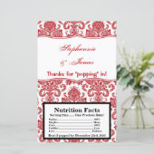 Microwave Popcorn Wrapper Red White Damask Lace (Stehend Vorderseite)