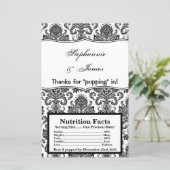 Microwave Popcorn Wrapper Schwarz-weiß Damask Lace (Stehend Vorderseite)