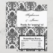 Microwave Popcorn Wrapper Schwarz-weiß Damask Lace (Vorne/Hinten)