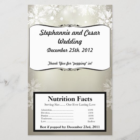 Microwave Popcorn Wrapper Silver Christmas Blur Flyer (Vorne)