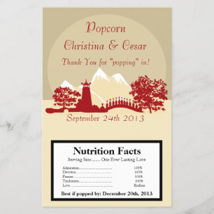 Microwave Popcorn Wrapper Snowcap Mtns Asian Garde Flyer