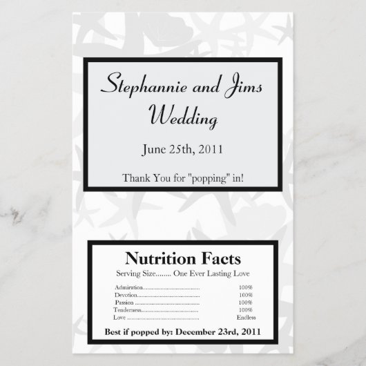 Microwave Popcorn Wrapper Summer Liebe & Muscheln Flyer (Vorne)