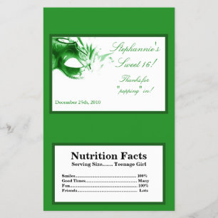 Microwave Popcorn Wrapper Sweet 16 Green Flyer