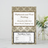 Microwave Popcorn Wrapper Tanish Brown Damask (Stehend Vorderseite)