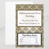 Microwave Popcorn Wrapper Tanish Brown Damask (Vorne/Hinten)