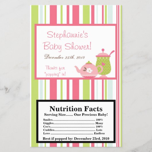 Microwave Popcorn Wrapper Tee Party Pink Pastel Flyer (Vorne)