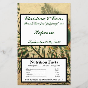 Microwave Popcorn Wrapper Vintag Peacock Green Flyer