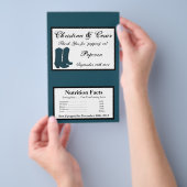 Microwave Popcorn Wrapper Western Blue Cowboy Boot Flyer (Handgriff)
