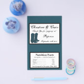 Microwave Popcorn Wrapper Western Blue Cowboy Boot Flyer (Einzeln)