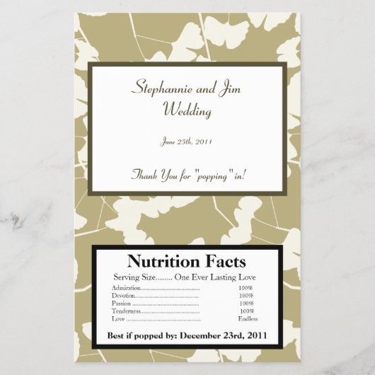 Microwave Popcorn Wrapper White Ginkgo Blätter Flyer (Vorne)