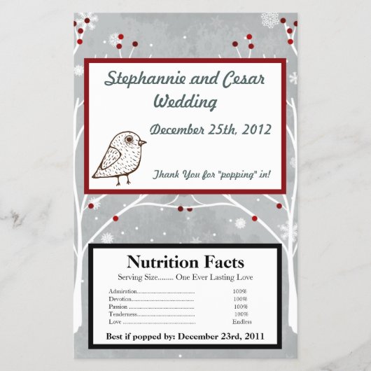 Microwave Popcorn Wrapper White Tree Flyer (Vorne)