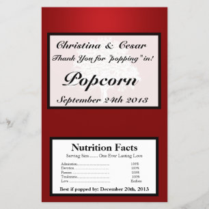 Microwave Popcorn Wrapper White Tree Red Black Str Flyer