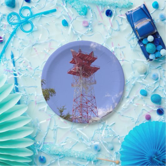 Microwave Relay Radio Telecom Tower Pappteller (Party)